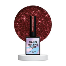 NAILSOFTHENIGHT Sangria - czerwony lakier hybrydowy z odblaskową drobinką, 10 ml